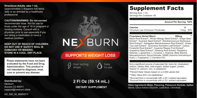 NexBurn supplement facts label